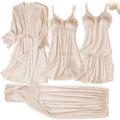 Pajama Set Women Lace Trim Satin Sleepwear Pyjamas | SAMAG