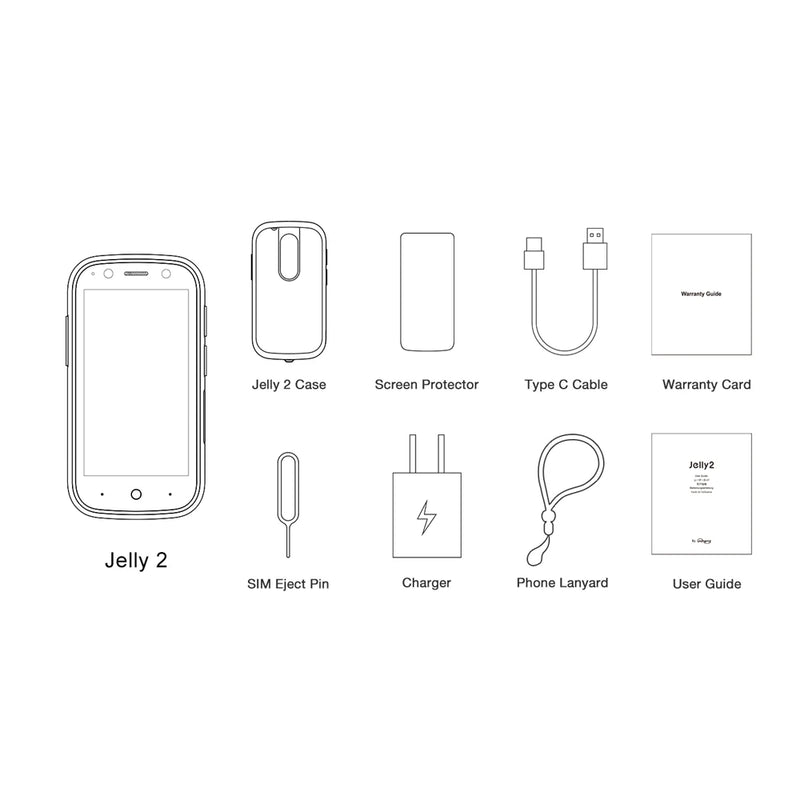 Unihertz Jelly 2, Super Mini 4G Phone Android 11 6GB+128GB Smartphone 2000mAh Battery NFC Fingerprint Unlocked