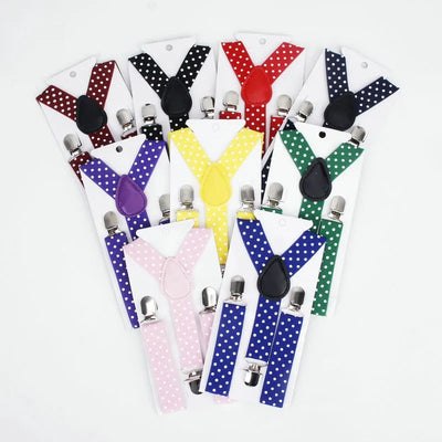 Fashion Polka Dot Colorful Children Belt Baby Boys Girls Suspenders Clip - on Y - Shape Braces Elastic Kids | SAMAG