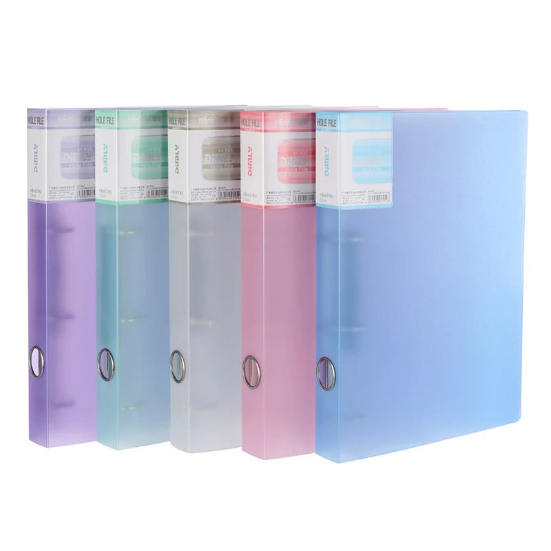 Clear Colors A4 Binder 4-Ring Folder For Documents Organizer Large Capacity A4 File Binder Cover
