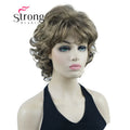 StrongBeauty Short Wig Soft Tousled Curls Blonde Highlights Full Synthetic Wigs COLOUR CHOICES