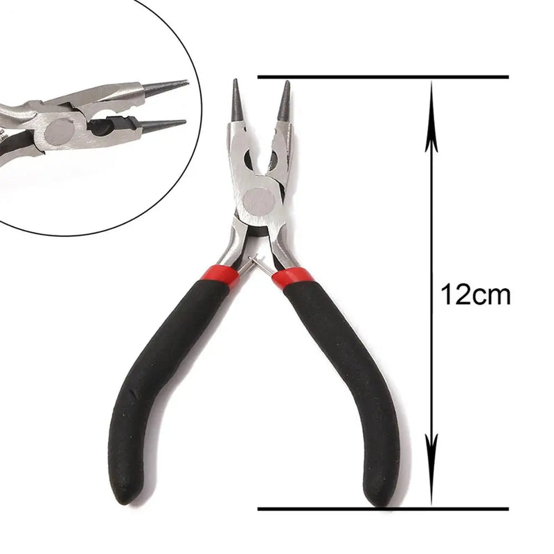 Mini Pliers Tools Set for Jewelry Making Beading round Flat Long Needle Nose Cutting Wire Complete Beading Jewelry Equipment Kit
