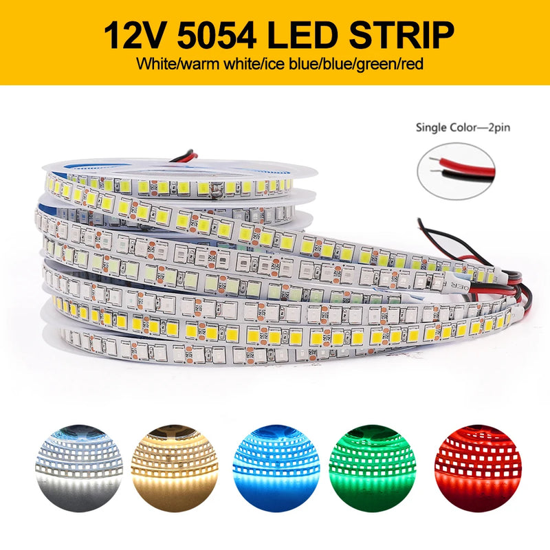 LED Strip Light 12V 24V 2835 5050 5054 5M RGB White Pink Red Blue Flexible LED Tape Ribblon 120LED 60LED 480LED Waterproof Decor