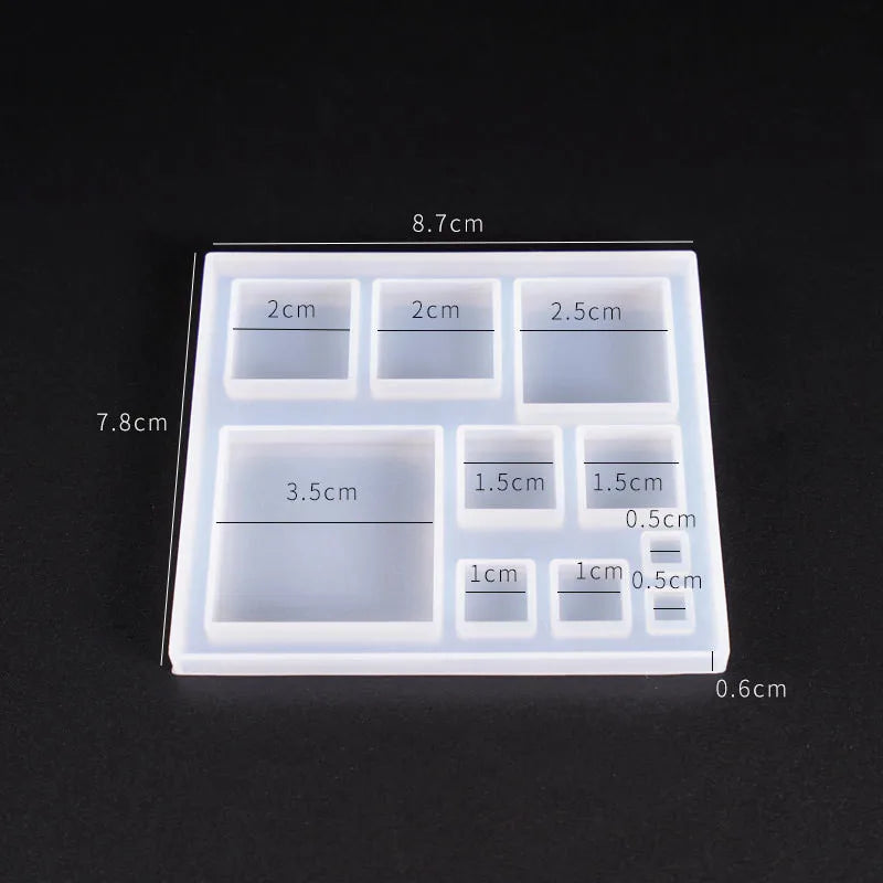 SNASAN Cute Beads Cube Triangle Silicone Mold For Jewelry Earrings Pendant Making Resin UV Epoxy Resin Molds Crafts DIY Tool