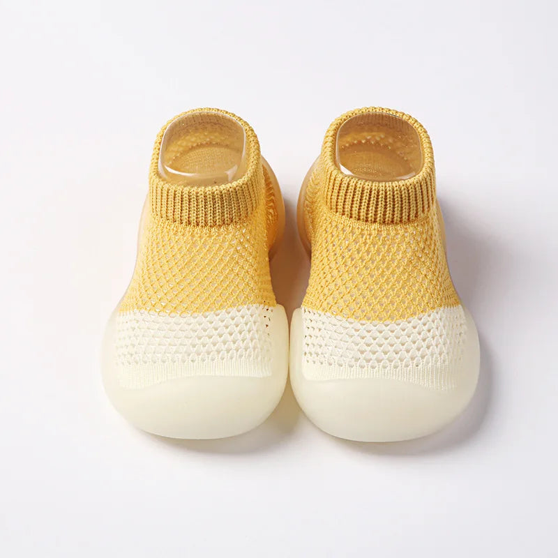 Baby Socks Shoes Kids Toddler First Walkers Soft Non-Slip Sole Knit Breathable Rubber Floor Shoes for Boys & Girls