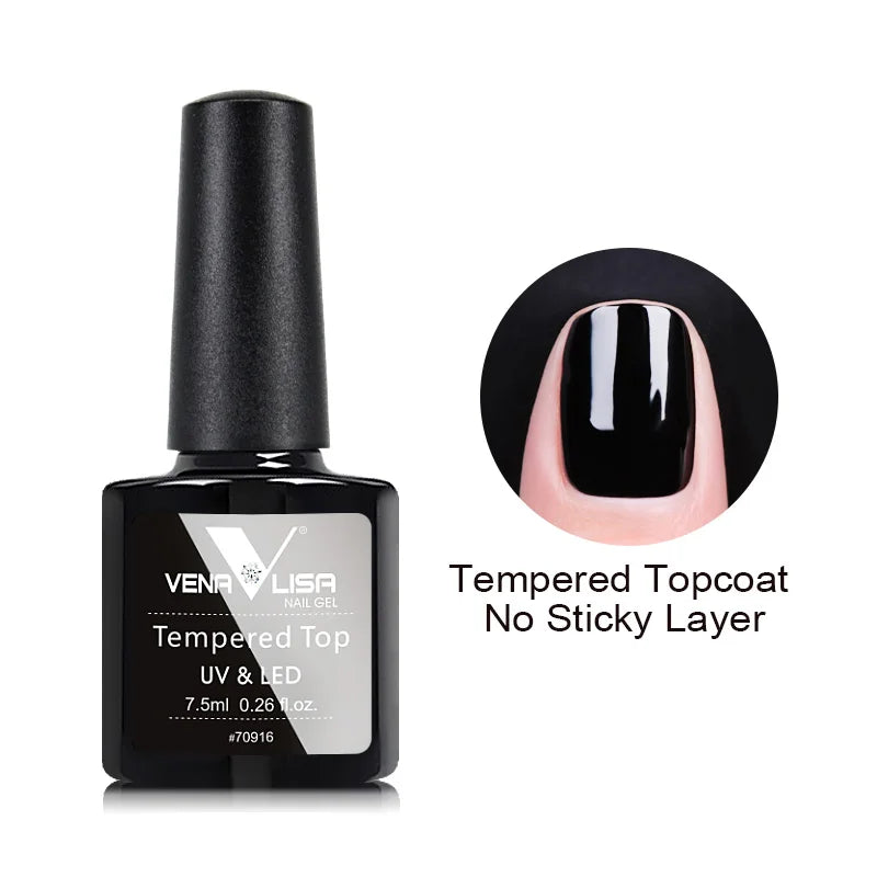 VENALISA Non Cleansing Topcoat Nail Art 7.5ml Soak off Base Coat Foundation No Wipe Top Coat Nail Gel Funny Bunny Gel Varnish