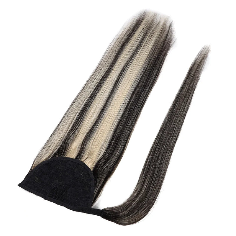 BHF Ponytail Human Hair Remy Straight European Ponytail Hairstyles 100g 100% Natural Hair Horse Tail Clip in Extensions
