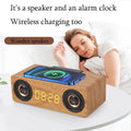 Alarm Clock Multi-function Wooden Wireless Bluetooth Speaker Subwoofer TV Soundbar Home Theater Column for Computer Speakers FM