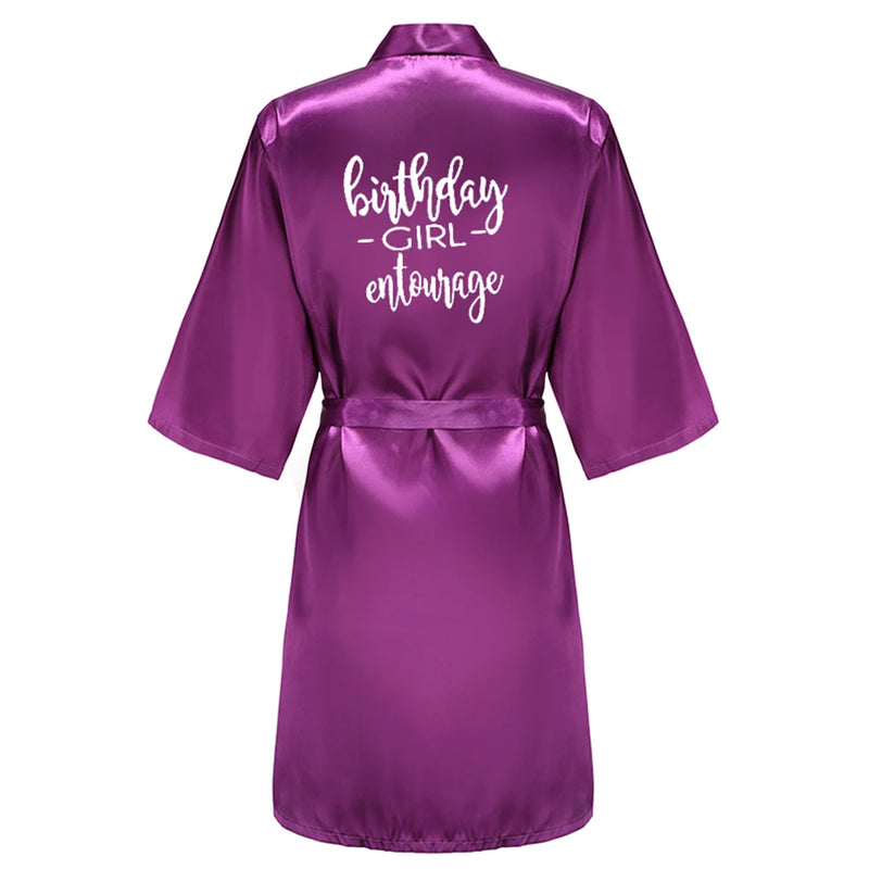 Birthday Party Girl & Entourage Satin Printing Women | SAMAG