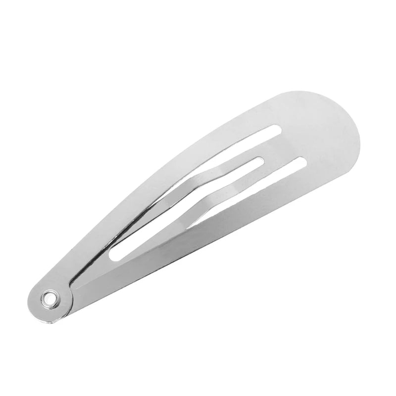1 Pack 50pcs Silver Tone Snap Hair Clips Craft Bow Headwear Decoration DIY 4/5/6cm Hot