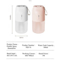 300ml Dual Sprayer Air Humidifier 2000mAh USB Rechargeable Battery Wireless Aroma Mist Maker Fogger Diffuser Light Umidificador