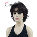 StrongBeauty Short Wig Soft Tousled Curls Blonde Highlights Full Synthetic Wigs COLOUR CHOICES