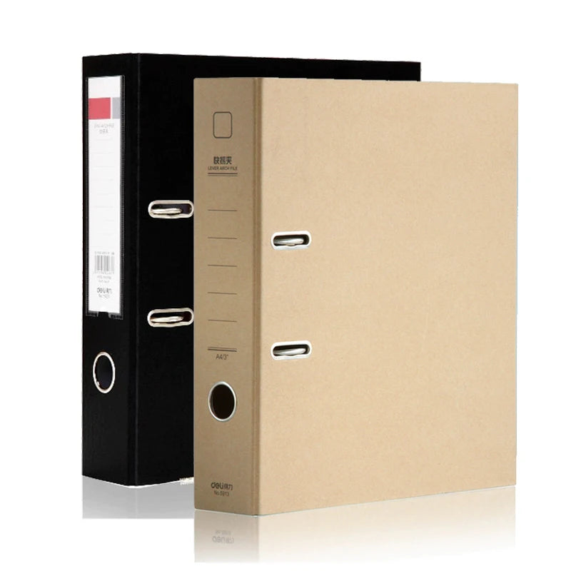 Deli Large Ring Binder A4 File Folder Kraft Paper Archivador Anillas A4 Folder For Documents Organizer Big Ring Binder Folder A4