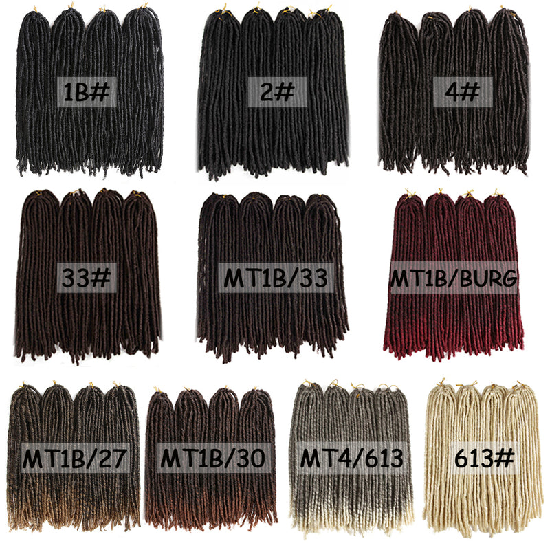 Synthetic Crochet Braiding Hair Extensions Dreadlocks Ombre Brown Colored X-TRESS Soft Straight Faux Locs Braids Hair For Women