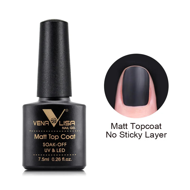 VENALISA Non Cleansing Topcoat Nail Art 7.5ml Soak off Base Coat Foundation No Wipe Top Coat Nail Gel Funny Bunny Gel Varnish