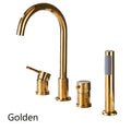 4Pcs Brass Bathroom Bathtub Faucet Bath Faucet Deck Mounted Handheld Tub Mixer Tap Cold Hot Mixer Water Tap With Hand Shower