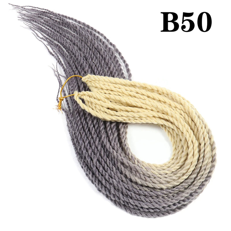 AZIR Senegalese Twist Hair Crochet Braids 24 inch 30 Roots/pack Synthetic Crochet Hair Senegalese Braids Twist Hair for Braids