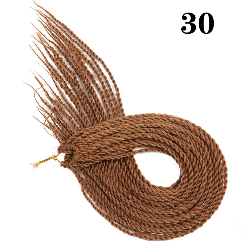 AZIR Senegalese Twist Hair Crochet Braids 24 inch 30 Roots/pack Synthetic Crochet Hair Senegalese Braids Twist Hair for Braids