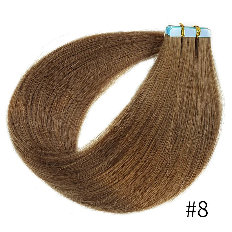Doreen Copper Red Tape In Human Hair Extensions 16 to 24 Inch 50g/set PU Seamless Skin Weft 350# Colored Hair Extensions Tape in