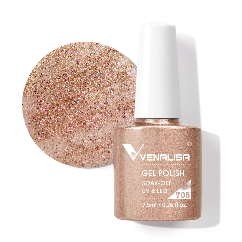 VENALISA Non Cleansing Topcoat Nail Art 7.5ml Soak off Base Coat Foundation No Wipe Top Coat Nail Gel Funny Bunny Gel Varnish