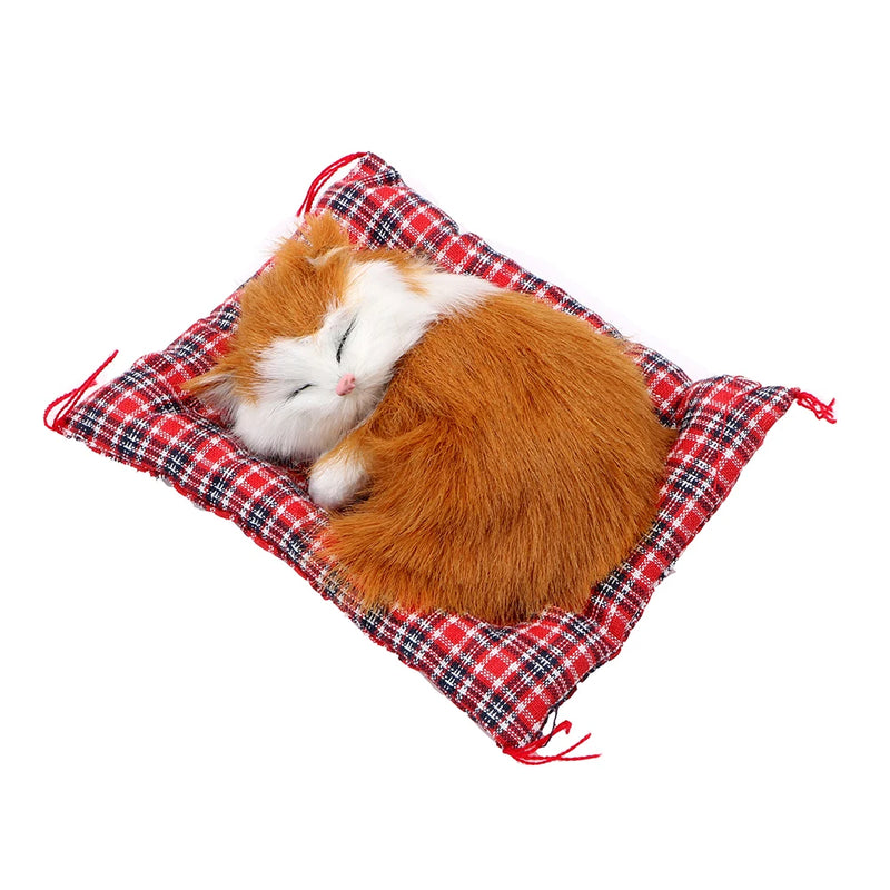 Car Interior Decoration Cute Sleeping Cat Kitten Toy Dashboard Ornaments Plush For Boat Truck Off Road 4x4 Caravan Accessories