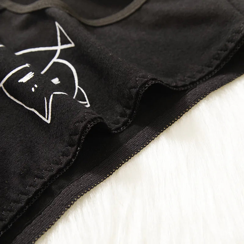 5Pcs/set Cotton Underwear Cute Cartoon Cat Panties for Woman Girl Soft Pantys Plus Size Breathable Briefs Female Sexy Lingerie