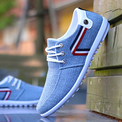 Men's Casual Shoes Italian Breathable Canvas Driving Flat | SAMAG