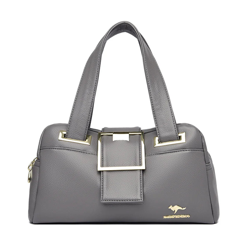 Women Multi-layers Top-handle Bag Quality Leather Handbags Purses Female Luxury Designer Large Capacity Boston Ladies Sac A Main