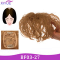 XIYUE Natural Black Brown Hair Topper With Bangs Clip In Hair Extensions Hairpieces Heat Resistant Fiber For Women