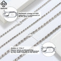 Rinntin Luxury 925 Sterling Silver Diamond - Cut Rope Chain Necklace For Men Women Fashion Italian Neck - Visuel 3 | SAMAG