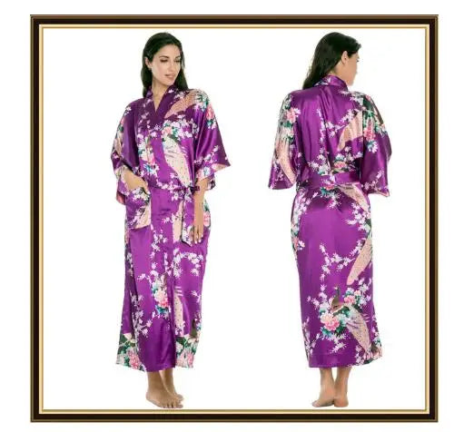 Half Sleeve Loose Style Woman Japanese Kimono Satin Silk | SAMAG