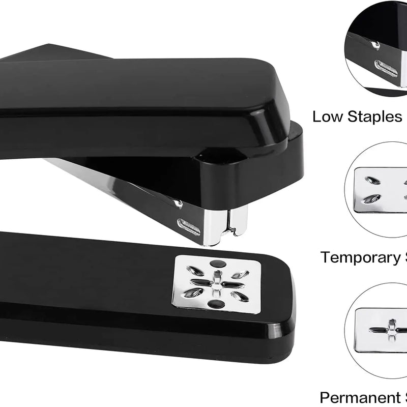 Swing-Arm Swivel Stapler  25 Sheet Capacity 360 Degree Rotate Desktop Staplers For Booklet Or Book Binding Black