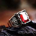 BEIER Stainless steel Cool Unique Black Stone Ring Titanium Steel Retro Old Totem Jewelry For Man Factory Price Sale BR8-334
