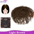 XIYUE Natural Black Brown Hair Topper With Bangs Clip In Hair Extensions Hairpieces Heat Resistant Fiber For Women