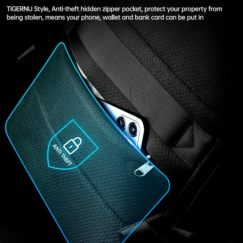 Tigernu Men's Backpack Fashion Travel Backpacks Male Anti Theft USB Charging 15.6 Laptop Backpack Waterproof School Bags For Men