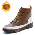 Handmade high-top shoes women's tide new  thick bottom plus velvet ins super fire retro leisure