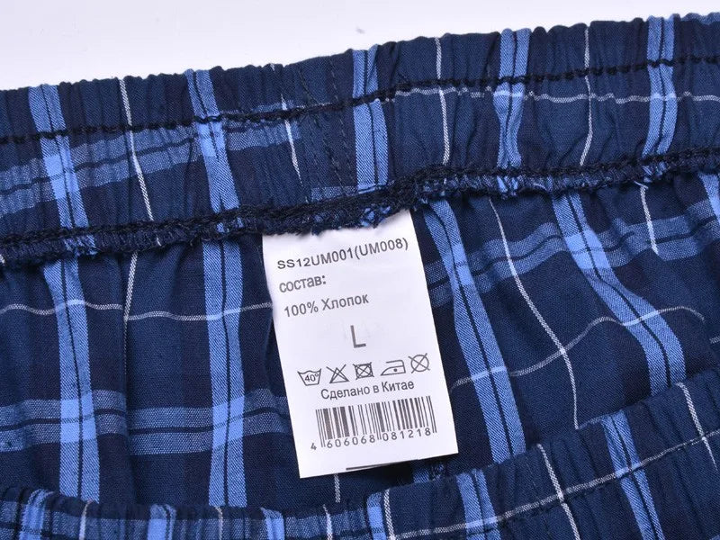 4 Pcs/Lot Men Plaid Underpants Boxers 100% Cotton Shorts Underwear Male High Quality Loose Comfortable Sleep Bottoms Panties