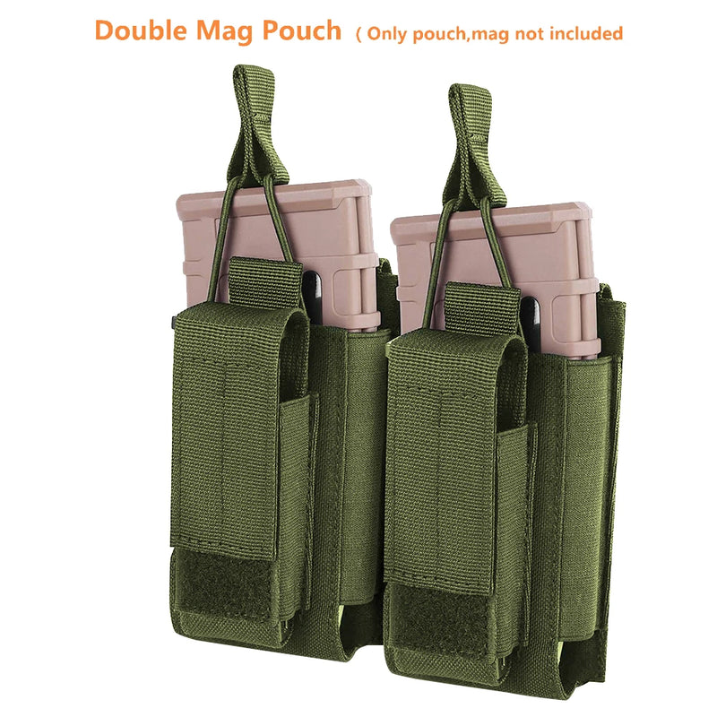 Tactical Molle Magazine Pouch Tactical Pouch Single/Double/Triple Rifle Pistol Mag Pouch 2-Layer Cartridge Holder for M4 M14 M16