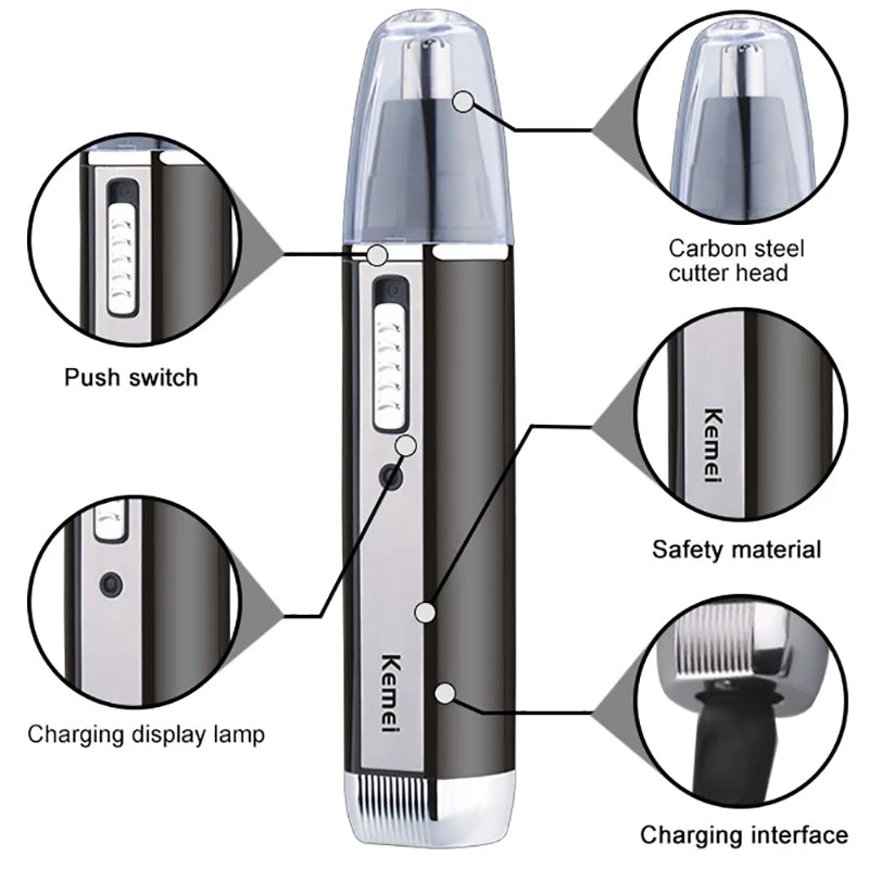 Kemei all in one grooming kit electric shaver for men razor rechargeable hair trimmer nose ear,beard,eyebrow, face shaving