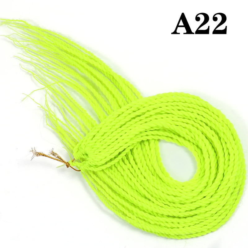 AZIR Senegalese Twist Hair Crochet Braids 24 inch 30 Roots/pack Synthetic Crochet Hair Senegalese Braids Twist Hair for Braids