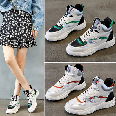 Leather women's shoes autumn new version of high-top | SAMAG