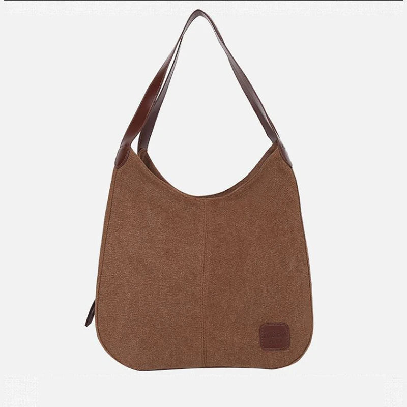 Simple Style Canvas Shoulder Bags For Women Large Capacity Handbag Fashion Shopper Totes Bag High Qualty Purse bolsa feminina