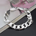 925 Sterling Silver Color Bracelet Sideways Silver Bracelet 6MM8MM10MM Bracelet Men&Women Jewelry