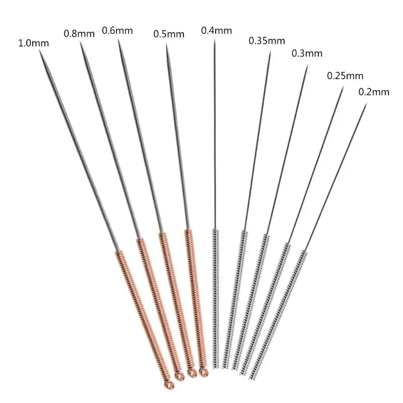 9Pcs/Set Stainless Steel Metal Nozzle Cleaning Needle Cleaner Drill Bit 0.2mm-1mm for 3D Printer Parts Accessories