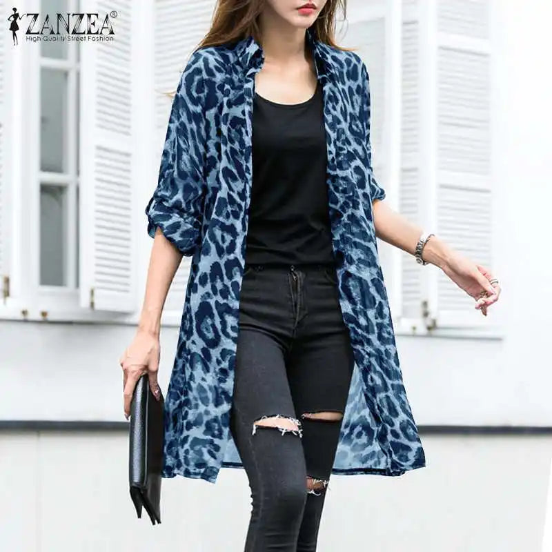 Fashion Leopard Print Cardigans Women's Summer Cover - Up - View 4 | SAMAG