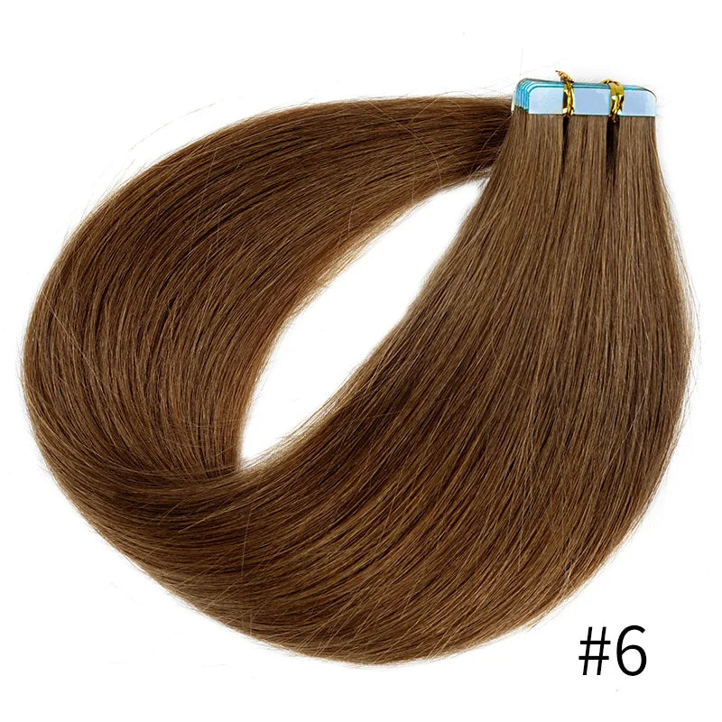 Doreen Copper Red Tape In Human Hair Extensions 16 to 24 Inch 50g/set PU Seamless Skin Weft 350# Colored Hair Extensions Tape in
