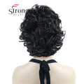 StrongBeauty Short Wig Soft Tousled Curls Blonde Highlights Full Synthetic Wigs COLOUR CHOICES