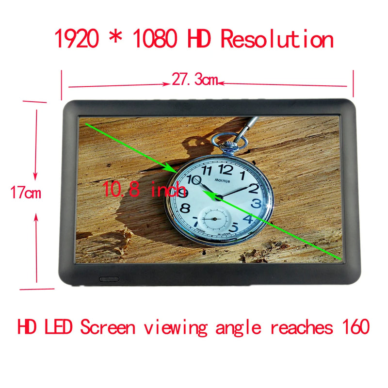 Leadstar & ASPURE Rechargeable HD 10.8 Inch Mini Tv Monitor DVBT2 ISDBT ATSC Portable Tv HDMI Input Player For Home Car Outdoor