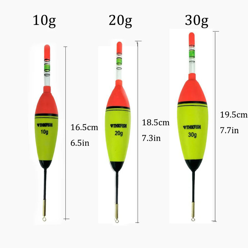 4pcs EVA Luminous Fishing Float Light Stick Long Vertical Foam Plastic Rock Fishing Floats Bobber 10g 20g 30g Buoyancy