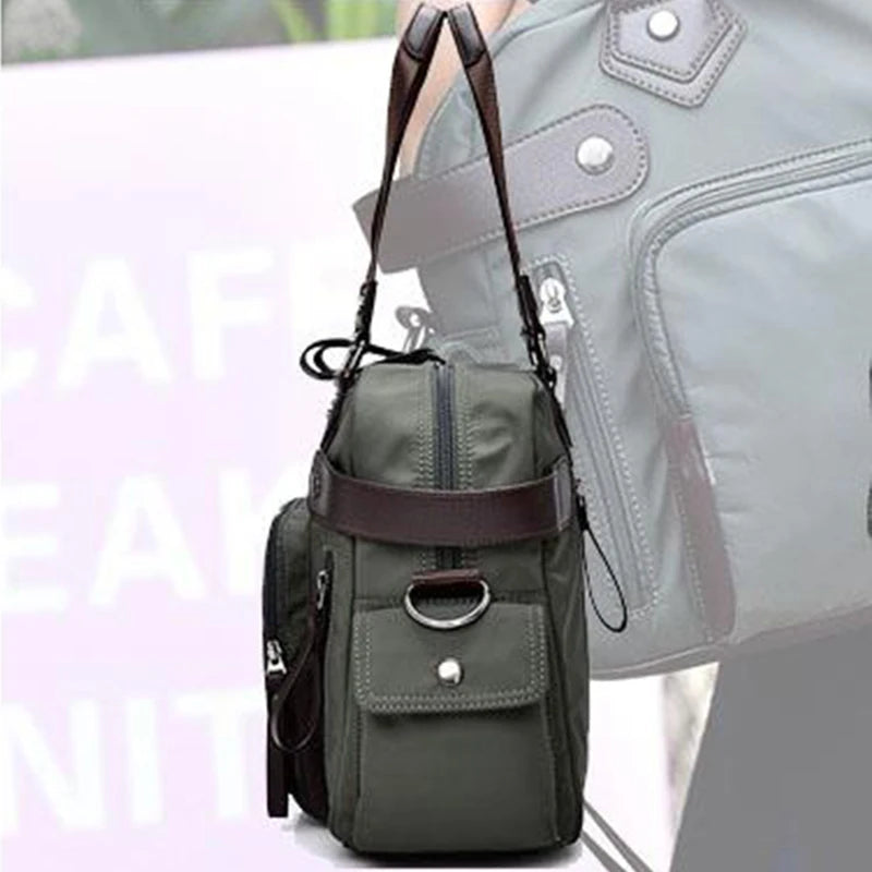 Men's Shoulder Bag Nylon Material British Casual Fashion School Style High Quality Multi-function Large Capacity Design